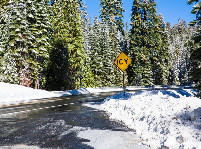 Photo of icy road. Photo credit: Alamy Stock Photo