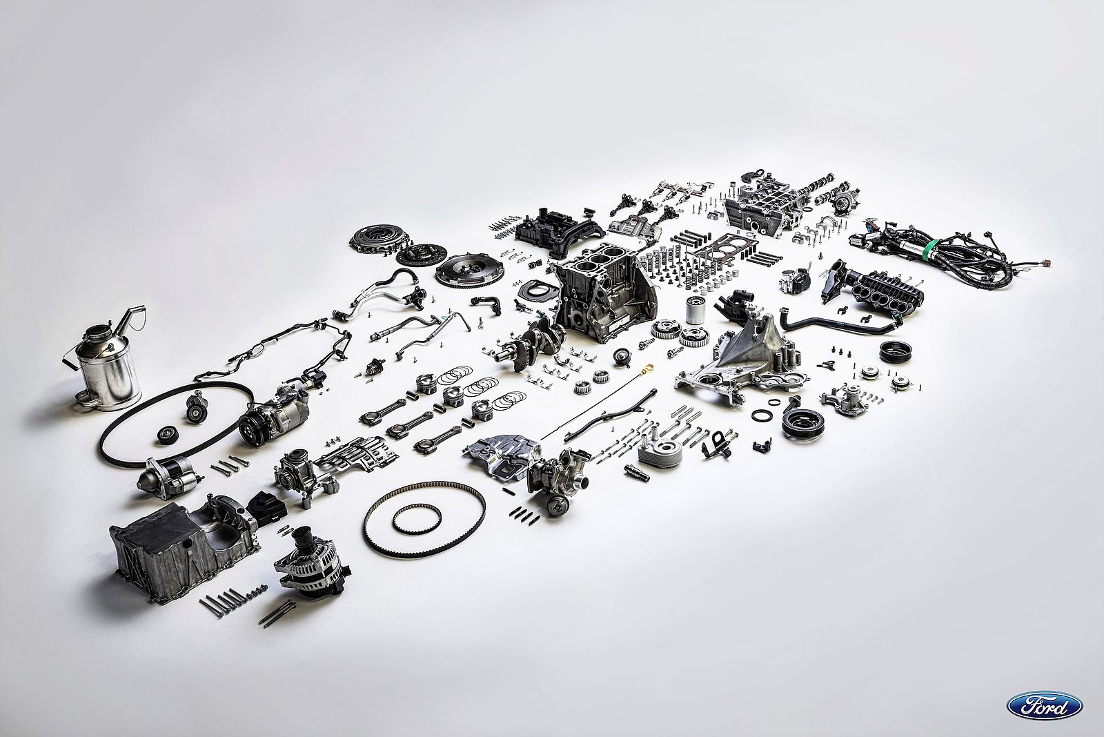 Exploded view of Ford Ecoboost engine