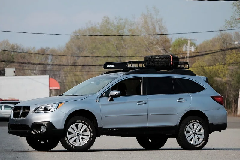 Subaru Outback with a roof rack