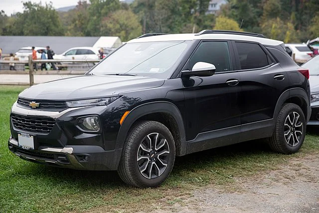 Black 2021 Chevrolet Trailblazer parked in a field