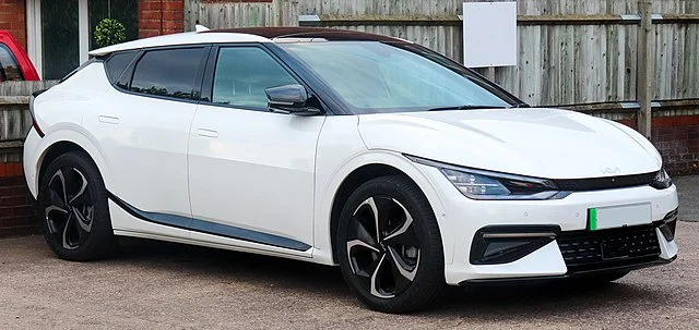 White Kia EV6 parked outside