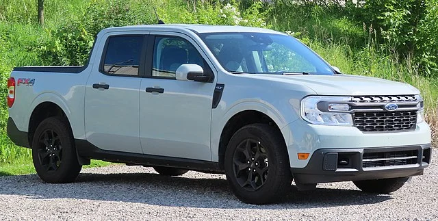 light blue 2022 Ford Maverick truck