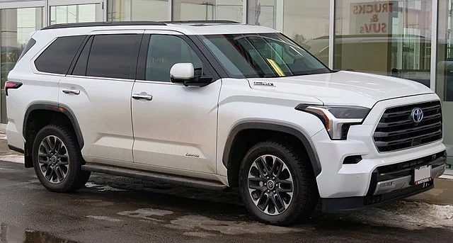 White Toyota Sequoia parked outside