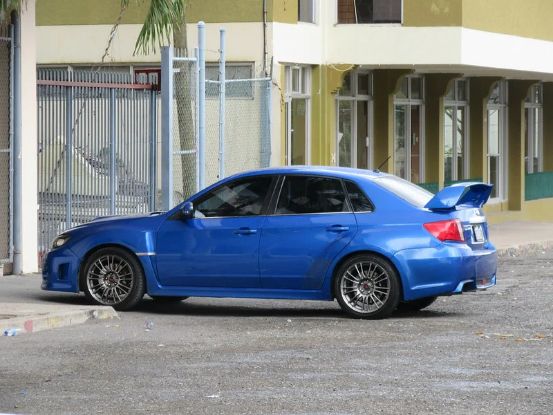 Blue Subaru WRX STI