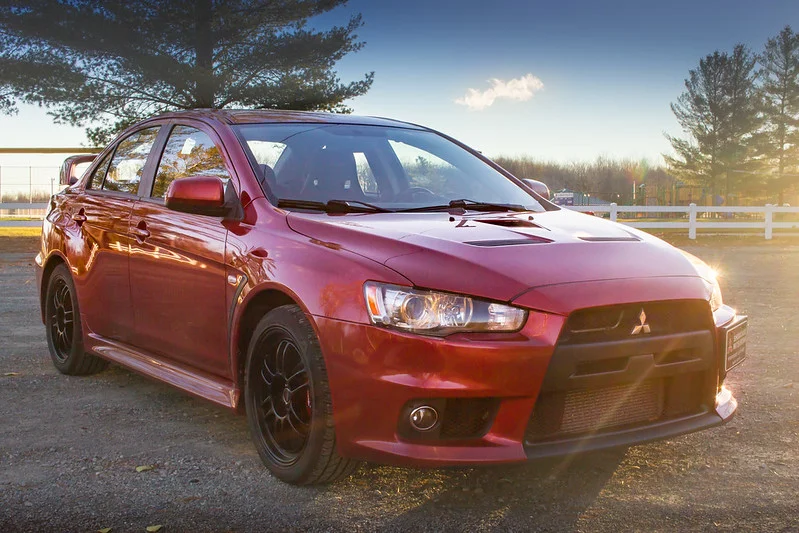 Red Mitsubishi Lancer