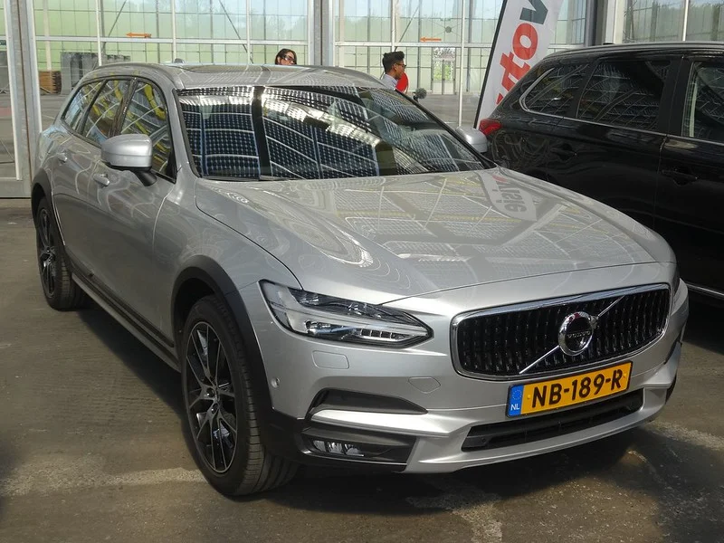 Volvo V90 in a showroom