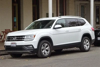 White Volkswagen Atlas parked outside