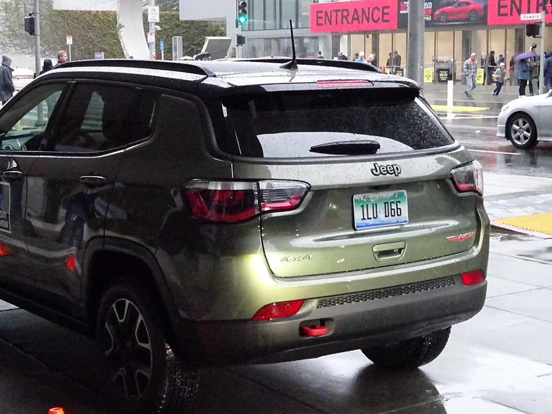 Rear view of a Jeep Compass