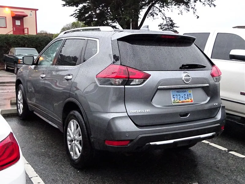 Rear view of a Nissan Rogue