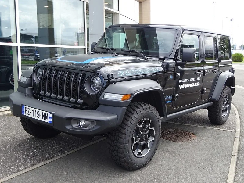 Black 2021 Jeep Wrangler at a dealership