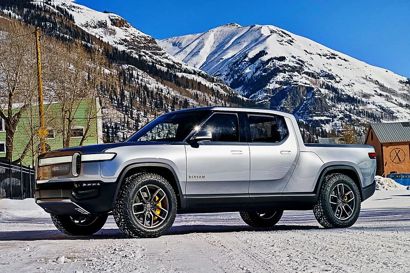 Silver Rivian R1T