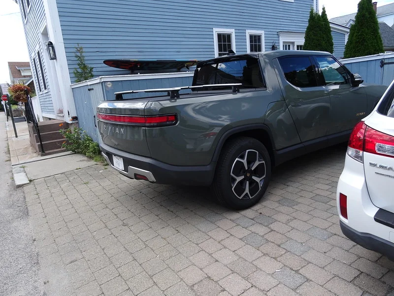 2022 Rivian R1T in a parking lot