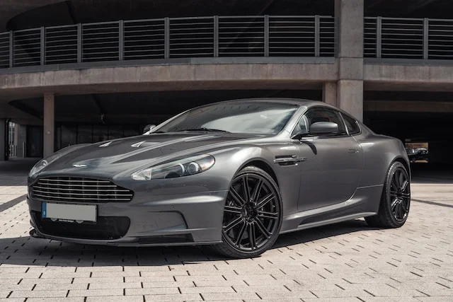 silver Aston Martin