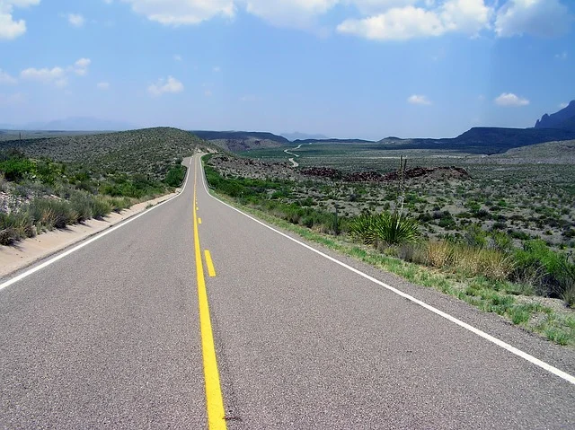 Road in a Texas desert