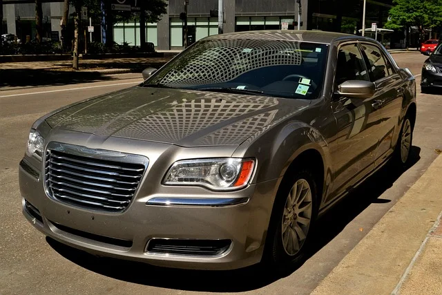 Silver Chrysler 300 parked on a street
