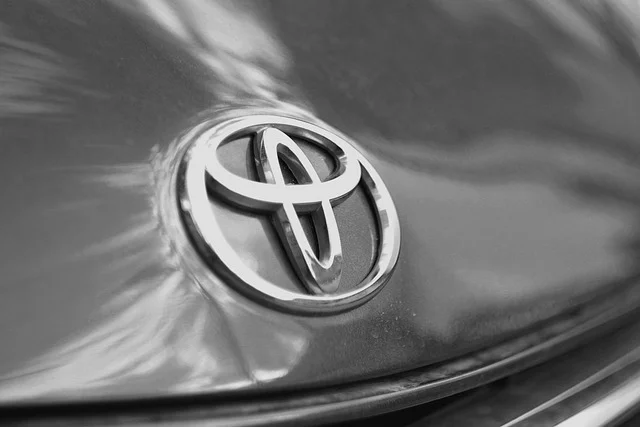Toyota logo on a Prius hood