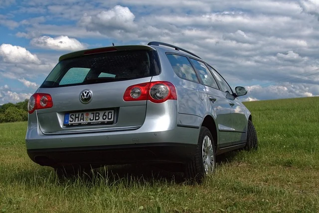 Volkswagen Passat parked in a field