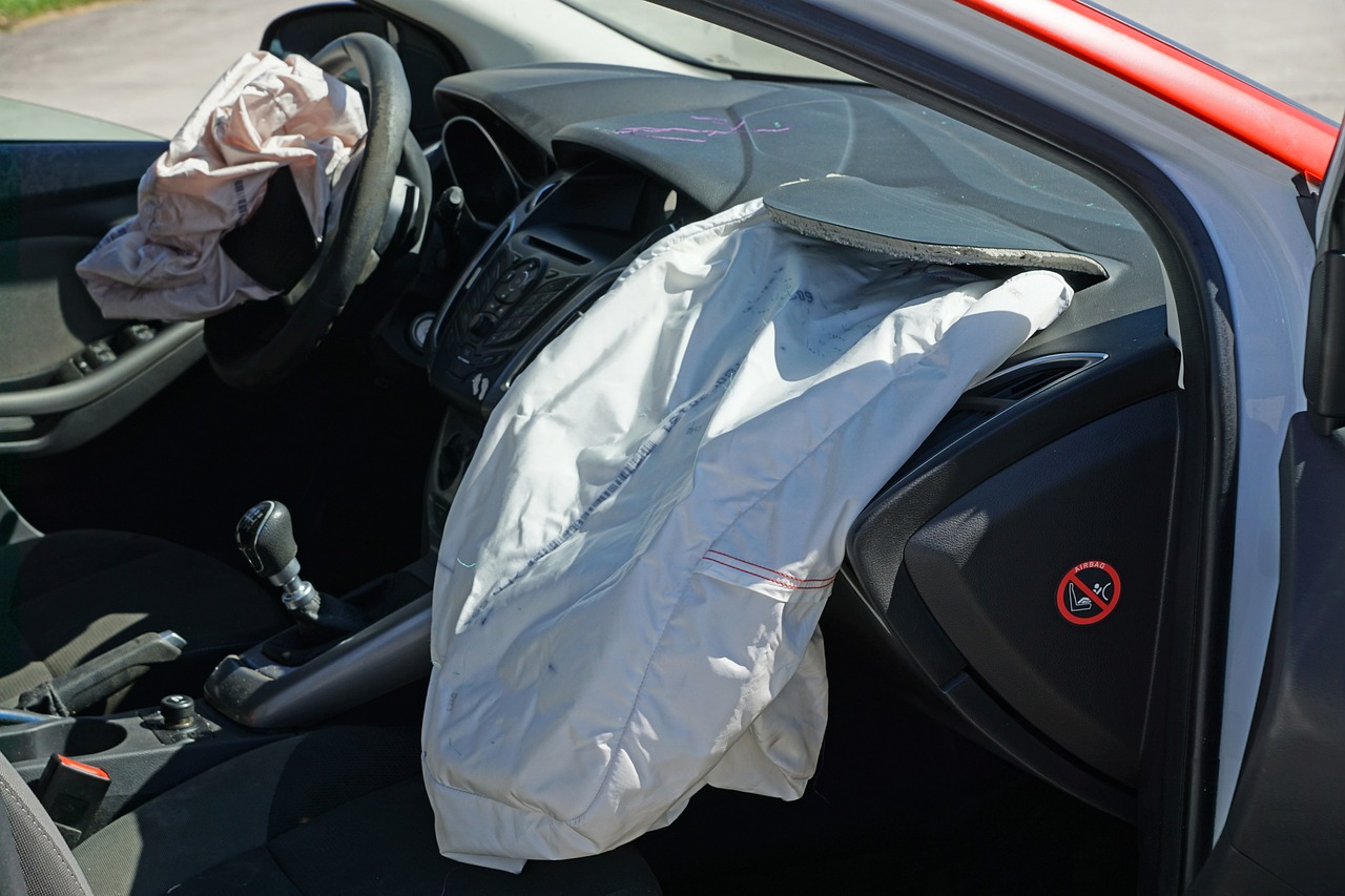 Car airbags deployed