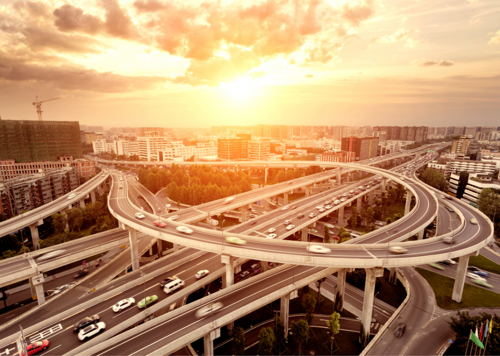 Photo of traffic on overpasses