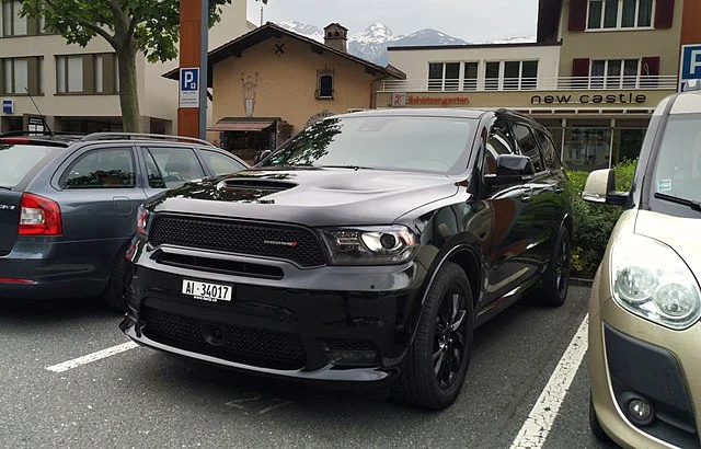 Black Dodge Durango in a lot