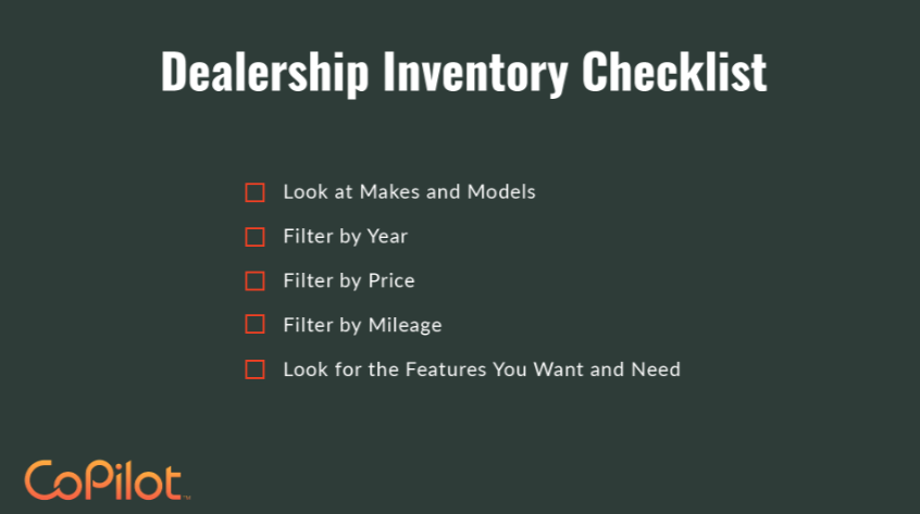 car dealership checklist