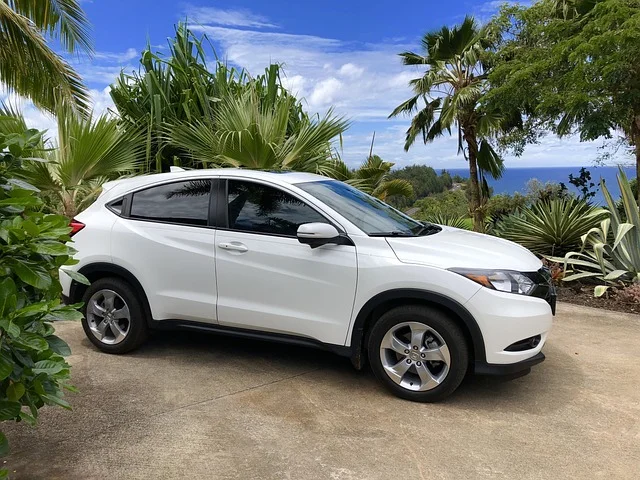 Honda HR-V parked on an island