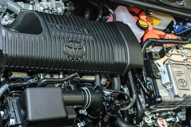 Toyota logo on an engine