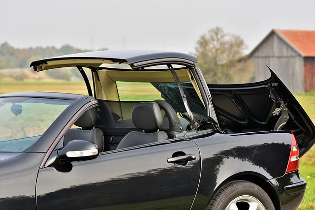 Car with its roof down