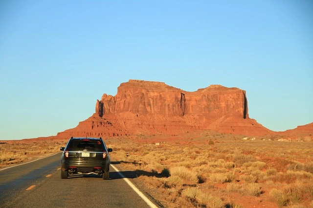 Ford Explorer driving through the desert