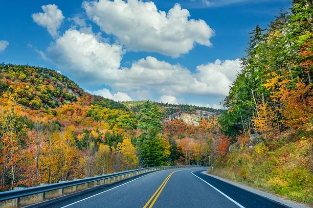 New Hampshire road in the fall