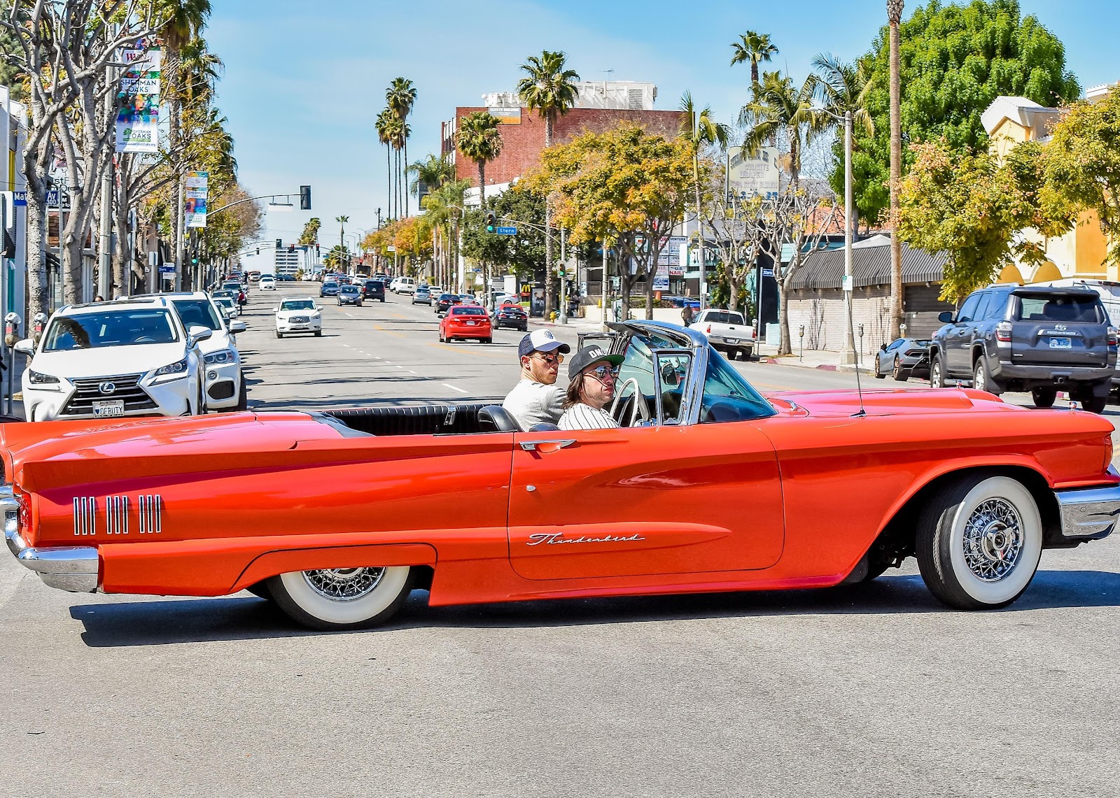 vintage red thunderbird vehicle