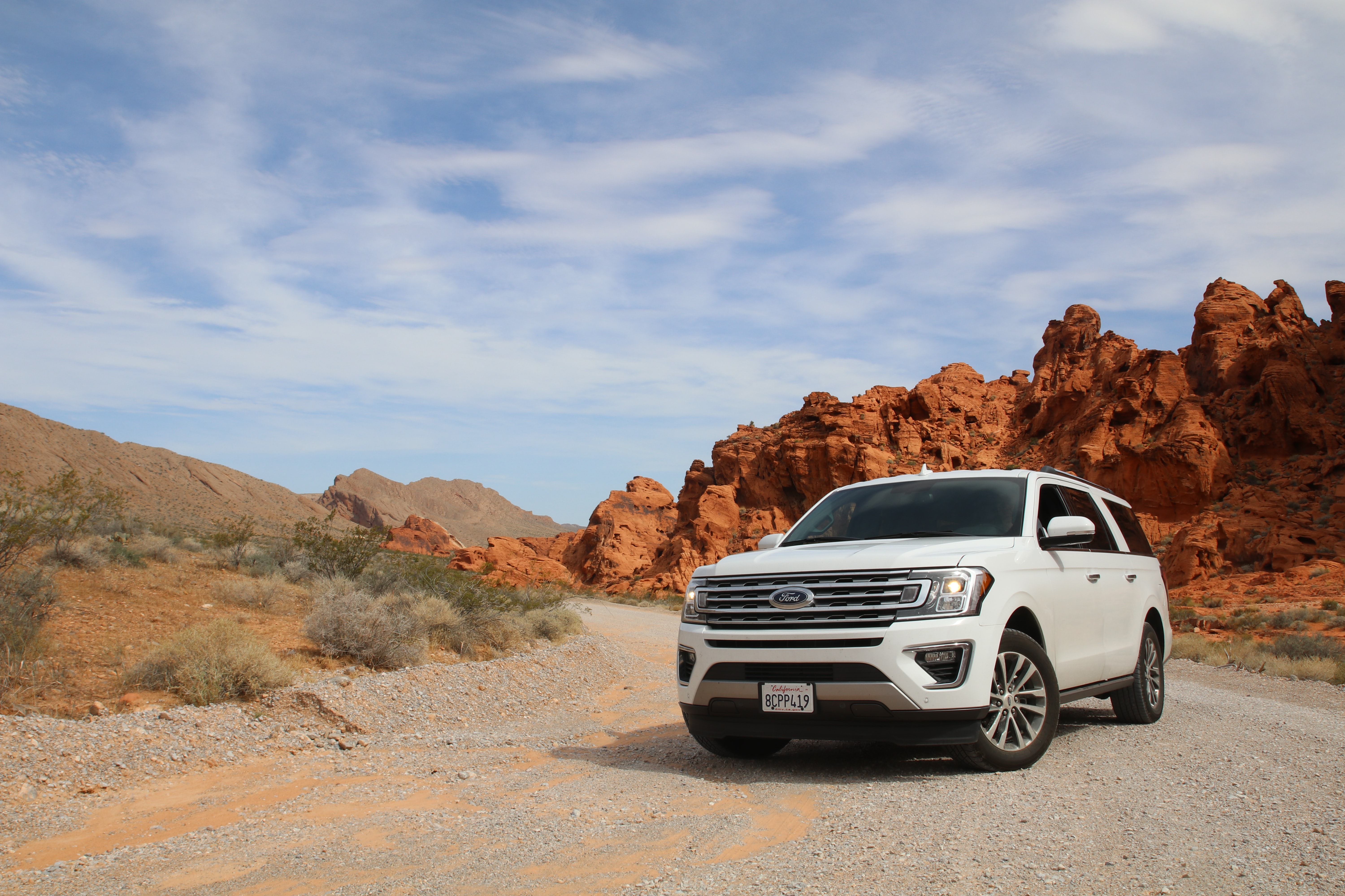 white suv in the desert