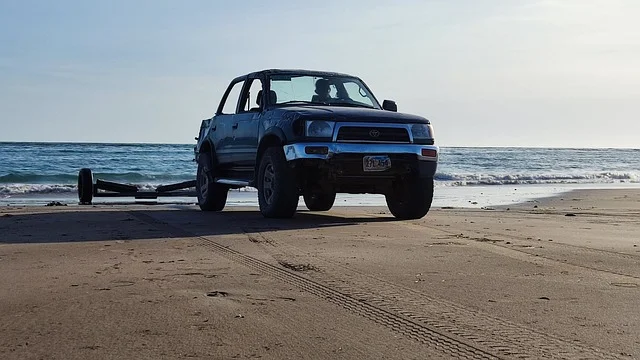 Toyota 4Runner parked on a beach