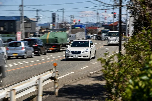 Subaru Legacy on a city street