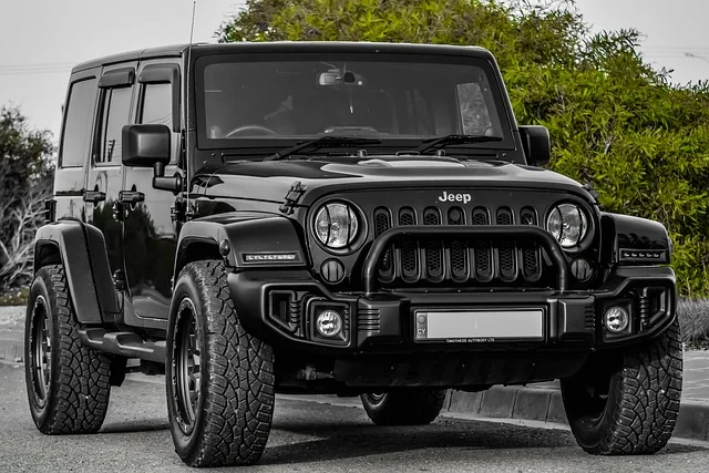 Black Jeep parked outside