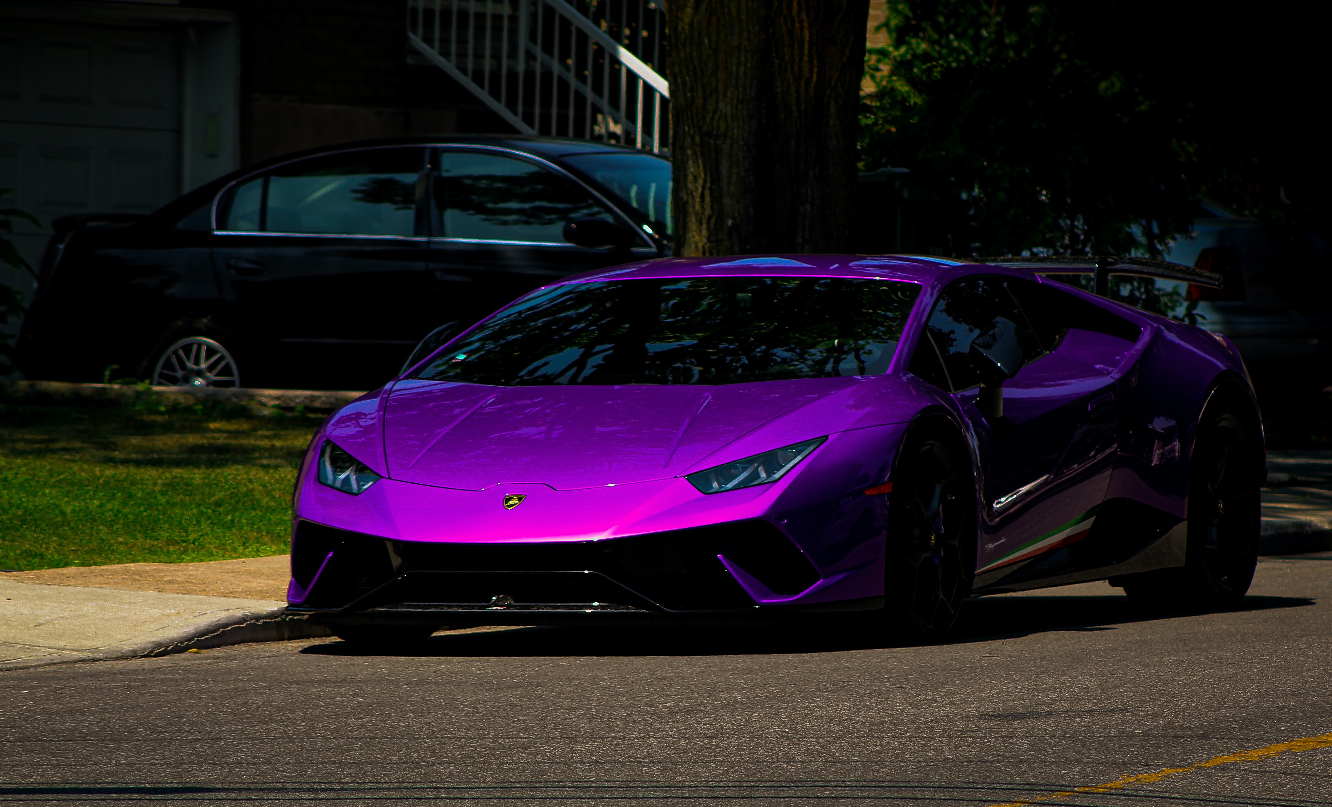 purple luxury sports car