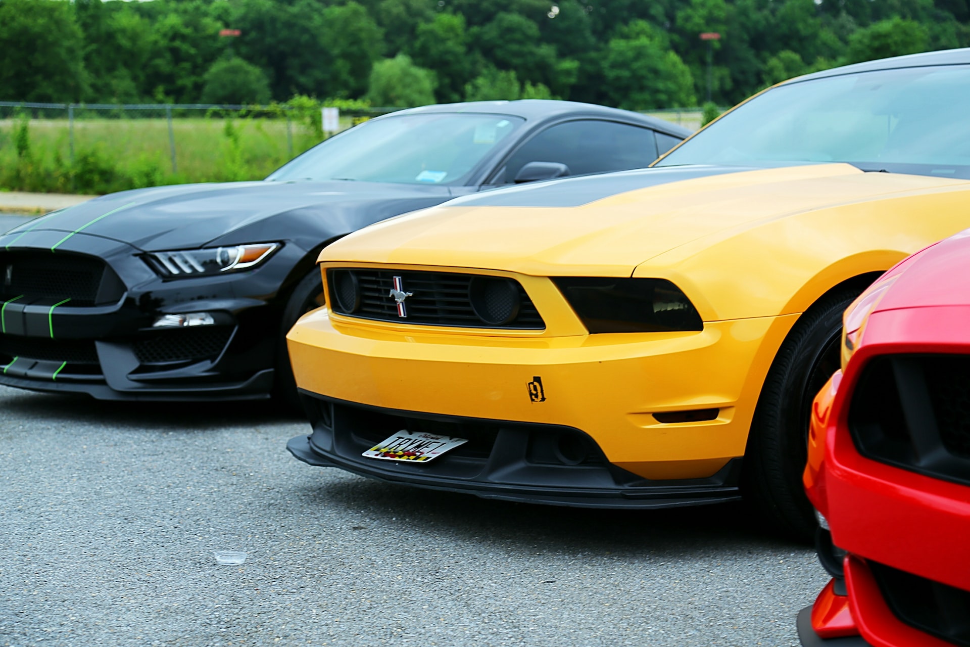 row of flashy sports cars