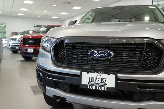 Ford Ranger in a showroom